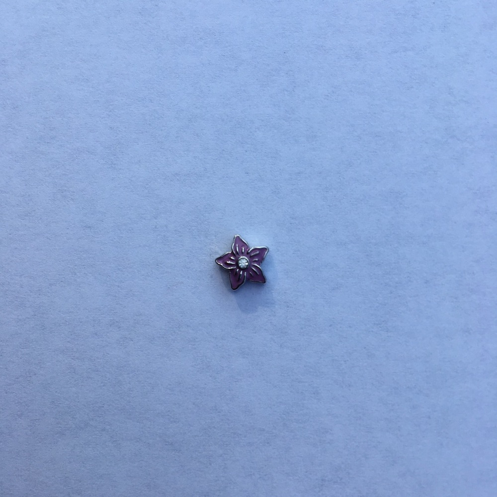 Origami Owl Purple Flower Charm